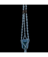 Vintage Macramé Hanging Plant Holder Long White Beaded Bohemian Hippie Handmade