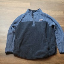 Vineyard Vines Mixed Media Sherpa - M Blue Pullover Sweater Sweatshirt - £31.02 GBP