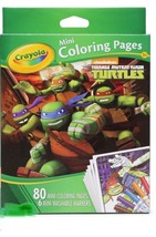 Crayola Ninja Turtles 80 Mini Coloring Pages With 6 Washable Markers Set... - £5.38 GBP