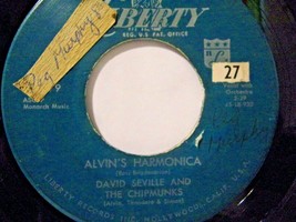 David Seville and The Chipmunks-Alvin&#39;s Harmonica / Mediocre-45rpm-1959-VG - £2.35 GBP