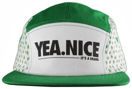 Yea Nice Plantado Vegetación Hierba Marihuana 5 Panel Tira Trasera Gorra Béisbol - £14.00 GBP