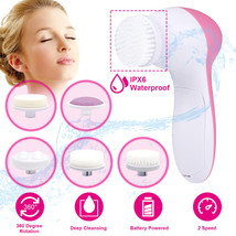 5 in 1 Electric Facial Cleansing Brush Waterproof Skin Care Massage Exfoliator - £17.32 GBP