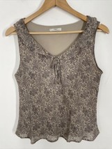 Vtg Y2K St Michael Marks &amp; Spencer EU 40 US 8 Paisley Ruffle Tank Top - £14.84 GBP