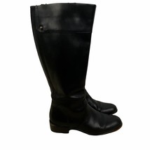 Corso Como Riding Boots Womens 8 Black Italian Leather Tall Knee Zipper - $49.49