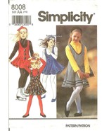 Simplicity 8008 Girls&#39; Jumper, Jumpsuit, Top &amp; Headband Pattern 7,8,10 U... - $10.47