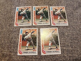 Lot Of 5 Vtg 1982 Topps Baseball Fernando Valenzuela, Los Angeles Dodgers, MLB - £3.94 GBP