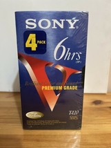 Sony T-120 6 Hour 4-Pack Premium Blank VHS Video Cassette Tapes Factory Sealed - £15.63 GBP