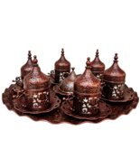 27 Ct Coffee Serving Cup Saucer Gift Set Ottoman Turkish Greek Arabic Ol... - $1,649.05 MXN