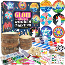 Kids Wooden Painting Kit-Glow in the Dark-Arts &amp; Crafts Gifts for Boys G... - €37,40 EUR