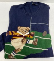 Polo Ralph Lauren Iconic Bear Sweater Jumper Mens Small Kicker Rugby Football - £139.58 GBP