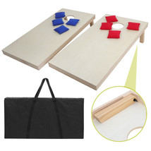 Solid Wood Foldable Cornhole Toss Bean Bag Board Game Set W/Carry Bag Outdoor - £105.35 GBP