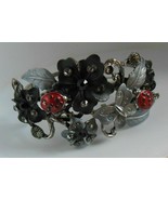 Enamel Flower/Ladybug/Rhinestone Cuff Bracelet - $24.72 CAD
