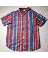 Columbia Mens XL Blue Red Plaid Short Sleeve Button Down Shirt Reg Fit A... - €10,16 EUR
