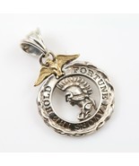 FORTUNE ROMAN LEGIONARY TWO TONE SILVER &amp; GOLDEN ALLOY MEDALLION PENDANT - $3,095.00 MXN