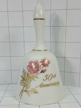 Anniversary Collector Bell &quot;50TH ANNIVERSERY&quot; Gold with Red Roses  #74 - £4.70 GBP