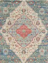 3&#39;X5&#39; Blue Red Hand Woven Diamond Medallion Indoor Area Rug - £104.05 GBP