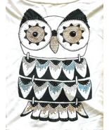 The Clas-sic Women&#39;s Ladies Glitter OWL Sleeveless T-Shirt Medium Loose ... - $7.87