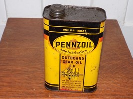 Vintage Pennzoil Outboard Gear Oil Empty 1One Quart Can - $823.64 MXN