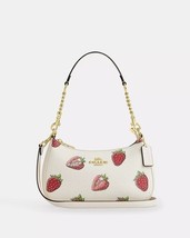 NWT Coach Teri Shoulder Bag Strawberry Print Red Pink White Handbag CAL62 - £222.24 GBP