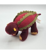 Gund Aaah Dinosaur Adam Mini Plush Ankylosaurus Corduroy Red Dino Sound Toy - $33.91 CAD