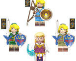 4Pcs The Legend Of Zelda Minifigure Link Princess Zelda Mini Building Bl... - £15.23 GBP