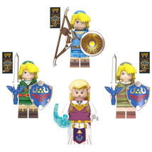 4Pcs The Legend Of Zelda Minifigure Link Princess Zelda Mini Building Block Toys - £15.19 GBP