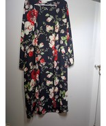 Rose Long Sleeve Sheer Floral Open Front Cardigan Kimono Duster Womens O... - $26.80 CAD