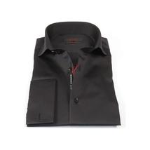 Men Shirt AXXESS Turkey Egyptian Cotton High Collar French Cuffs 224-05 Black image 6