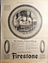 FIRESTONE CORD-RACING-EXTRA MILEAGE-TIRES-1922 Antique Print Ad-CHAMPION... - $10.83