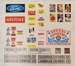 Vintage HO Train Railroad Advertising Signage Decal Sheet Paper Model Railroad - £10.00 GBP