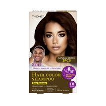 TYCHE 3 IN 1 HAIR COLOR SHAMPOO NO AMMONIA - #HLSM04 NATURAL BROWN - £3.66 GBP