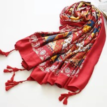 Escaco Retro Ethnic Style Women Travel Beach Towel Sun Protection Scarf ... - £10.55 GBP