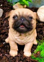Ebros 5.5"H Realistic Animal Sitting Pug Puppy Collectible Home Decor Fi... - $29.99