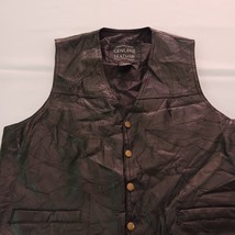 Navarre Leather Company Men's Italian Stone Design Genuine Leather Black Vest L image 9