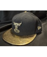 New Era 9FIFTY Chicago Bulls Strapback Hat M/L Gold Faux Croc Bill HWC Cap - $34.23 CAD