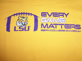 NCAA Louisiana State University LSU Tigers &quot;Every Game...&quot; ESPN Yellow T Shirt L - £13.91 GBP