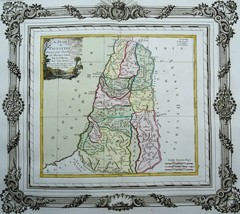 Israel, Palestine, map L. C. Desnos / M. Brion, 1767, La Judee ou Palest... - $95.61