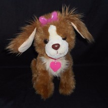 11&quot; Animagic Angel My Glowing Brown Puppy Dog Lights Up Stuffed Animal Plush Toy - £18.82 GBP