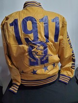 Omega Psi Phi Gold Letterman Jacket Large 1911 QUE-DOG Jacket - £47.95 GBP