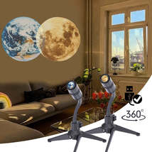 2 In 1 Star Projector Earth And Moon Projection Lamp 360 Rotating Bracket USB Le - £15.23 GBP+