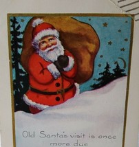 Santa Claus Christmas Postcard Stars Moon Whitney Vintage Original San Francisco - £4.96 GBP