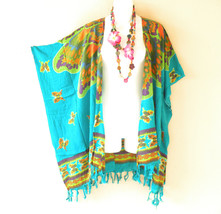 CB679 Abstract Women Rayon Batik Plus Cover Up Open Duster Cardigan - up... - £19.56 GBP