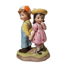 Vintage Lefton  Figurine Girl &amp; Boy Holding Hands Knick Knack Love Children Kids - £13.44 GBP
