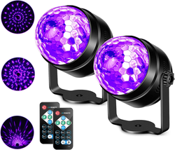 Litake UV Black Lights for Glow Party, 6W LED Disco Ball Strobe Lights for Dark  - £27.24 GBP