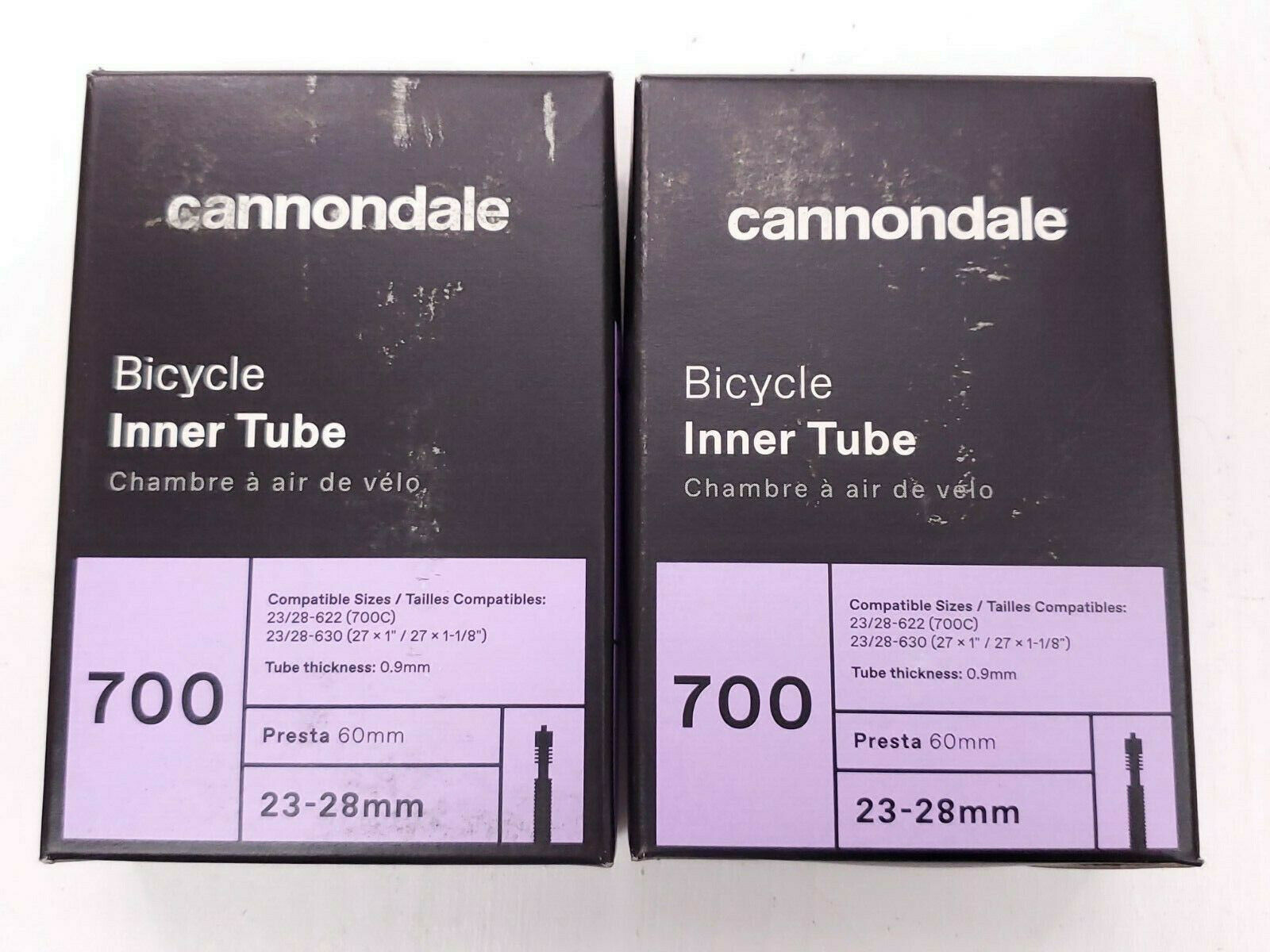 2 Pack Cannondale Bicycle Inner Tube 23-28mm 700C Presta Valve 60mm  - $19.75