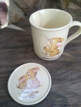 Hallmark Mug Mates Easter Bunny Mug/Cup &quot;Jesus Loves Me &amp; You&quot;, Coaster Top Lid - $12.99