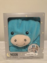 Moon and Stars Light Blue Bear Bath Time Set hooded towel 29”x29” - $15.53