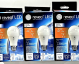 3 Pack GE Reveal LED A Shaped Clean Beautiful Light 7w Bulbs - £20.07 GBP