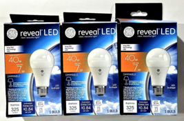 3 Pack GE Reveal LED A Shaped Clean Beautiful Light 7w Bulbs - £19.65 GBP