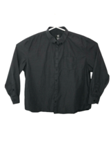 Calvin Klein Button Down Shirt Mens XXL Black Gray Extra Buttons Long Sl... - £15.34 GBP